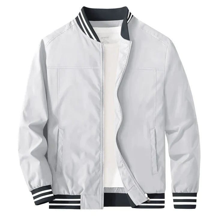 Bomber Jacket - Men's Lightweight Harrington Summer Zip Jacket-Coats & Jackets-Chaps of London-White-XS-Chaps of London