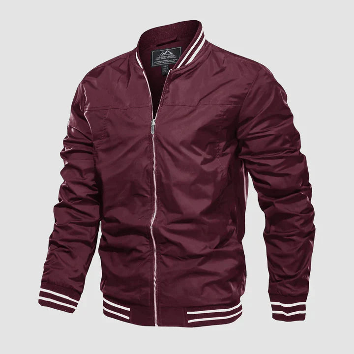 Bomber Jacket - Men's Lightweight Harrington Summer Zip Jacket-Coats & Jackets-Chaps of London-Wine Red-XS-Chaps of London