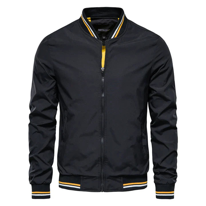 Bomber Jacket - Men's Windproof Zip-Up Summer Jacket-Chaps of London-Black-XS-Chaps of London