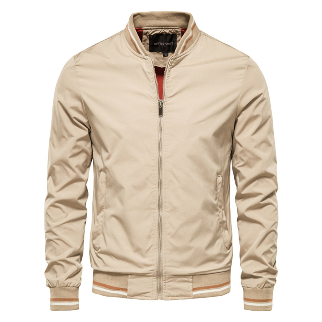 Bomber Jacket - Men's Windproof Zip-Up Summer Jacket-Chaps of London-Khaki-XS-Chaps of London