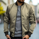 Bomber Jacket - Slim Fit - Zip-Up - Lightweight Jacket - Men's Jacket-Bomber Jacket-Chaps of London-Khaki-S-Chaps of London