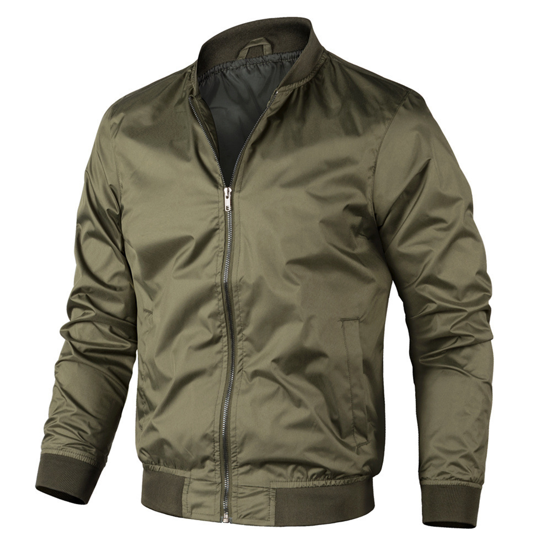 Bomber Jacket | Zip-Up | Lightweight | Summer Jacket | Men's Jacket-Chaps of London-Army Green-S-Chaps of London