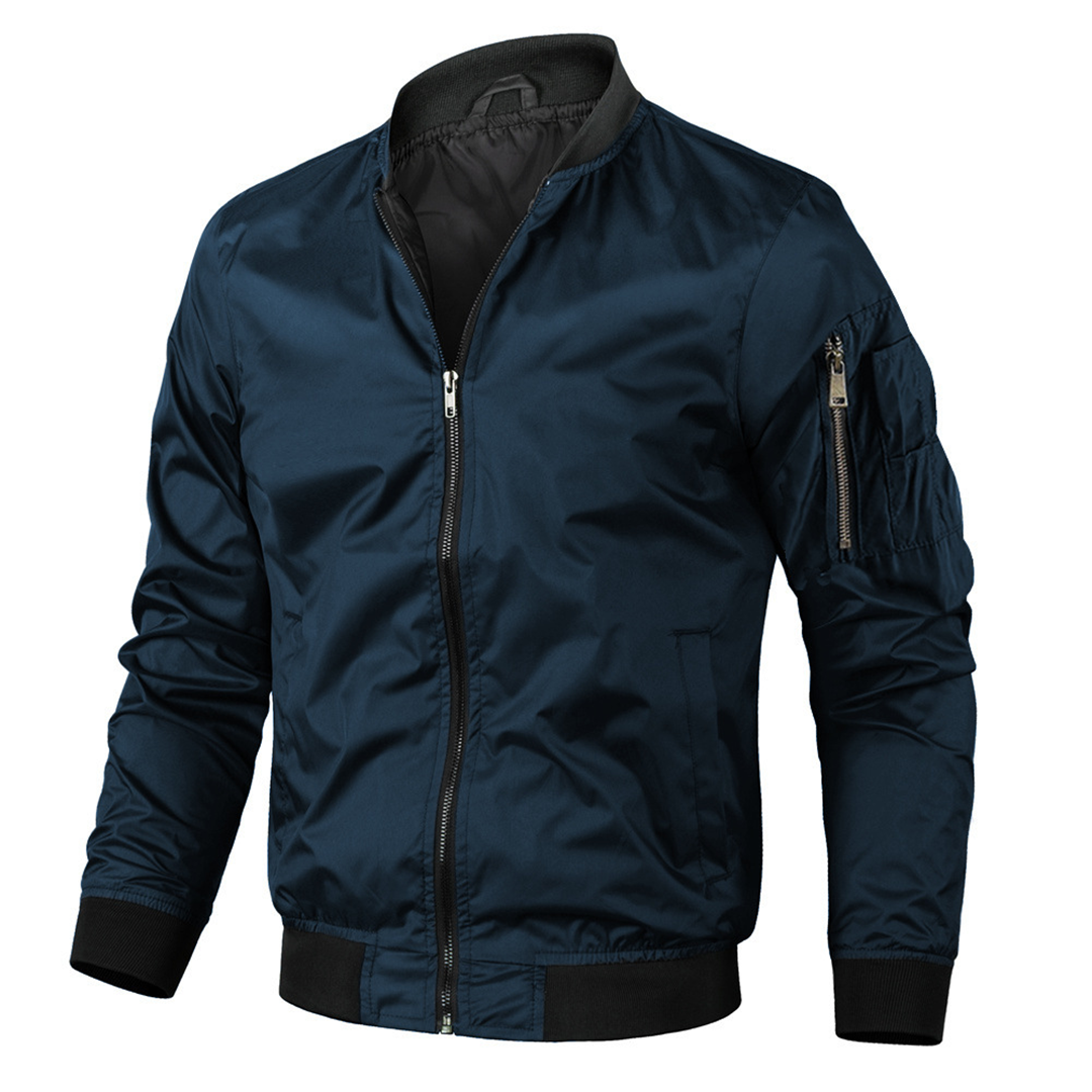 Bomber Jacket | Zip-Up | Lightweight | Summer Jacket | Men's Jacket-Chaps of London-Navy Blue-S-Chaps of London