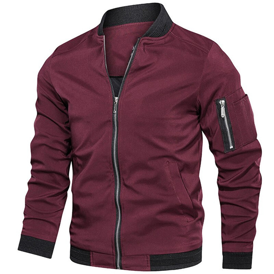 Bomber Jacket | Zip-Up | Lightweight | Summer Jacket | Men's Jacket-Fashion Men Jacket Bomber Fall-Chaps of London-Red-S-Chaps of London