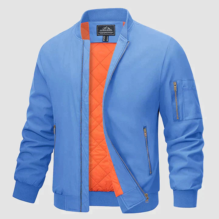 Bomber Jacket | Zip-Up | Lightweight | Windproof Jacket | Men's Jacket-Chaps of London-Light Blue-S-Chaps of London