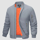 Bomber Jacket | Zip-Up | Lightweight | Windproof Jacket | Men's Jacket-Chaps of London-Light Gray-S-Chaps of London