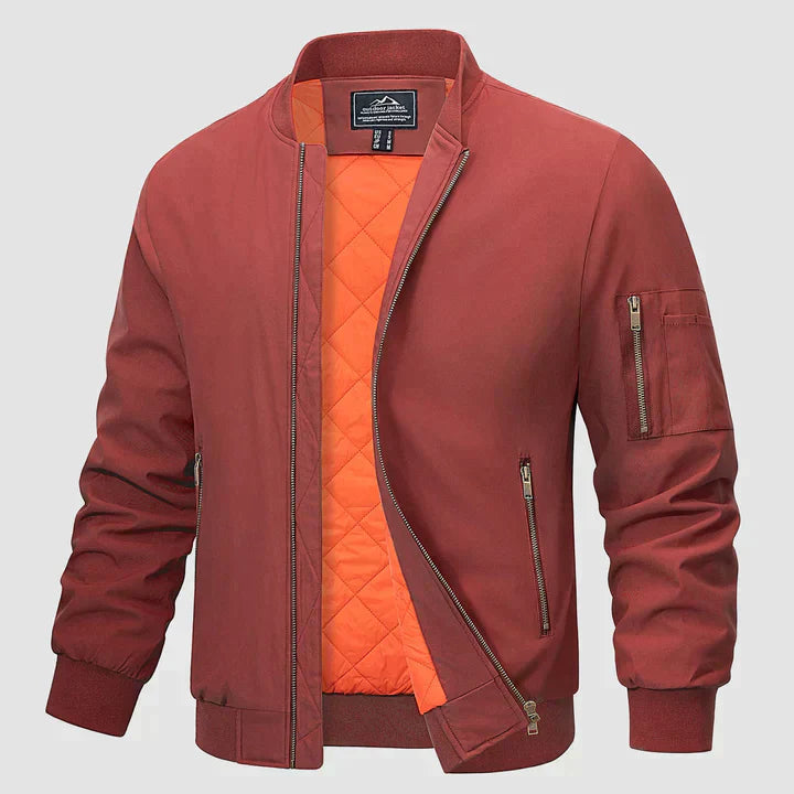 Bomber Jacket | Zip-Up | Lightweight | Windproof Jacket | Men's Jacket-Chaps of London-Orange-S-Chaps of London