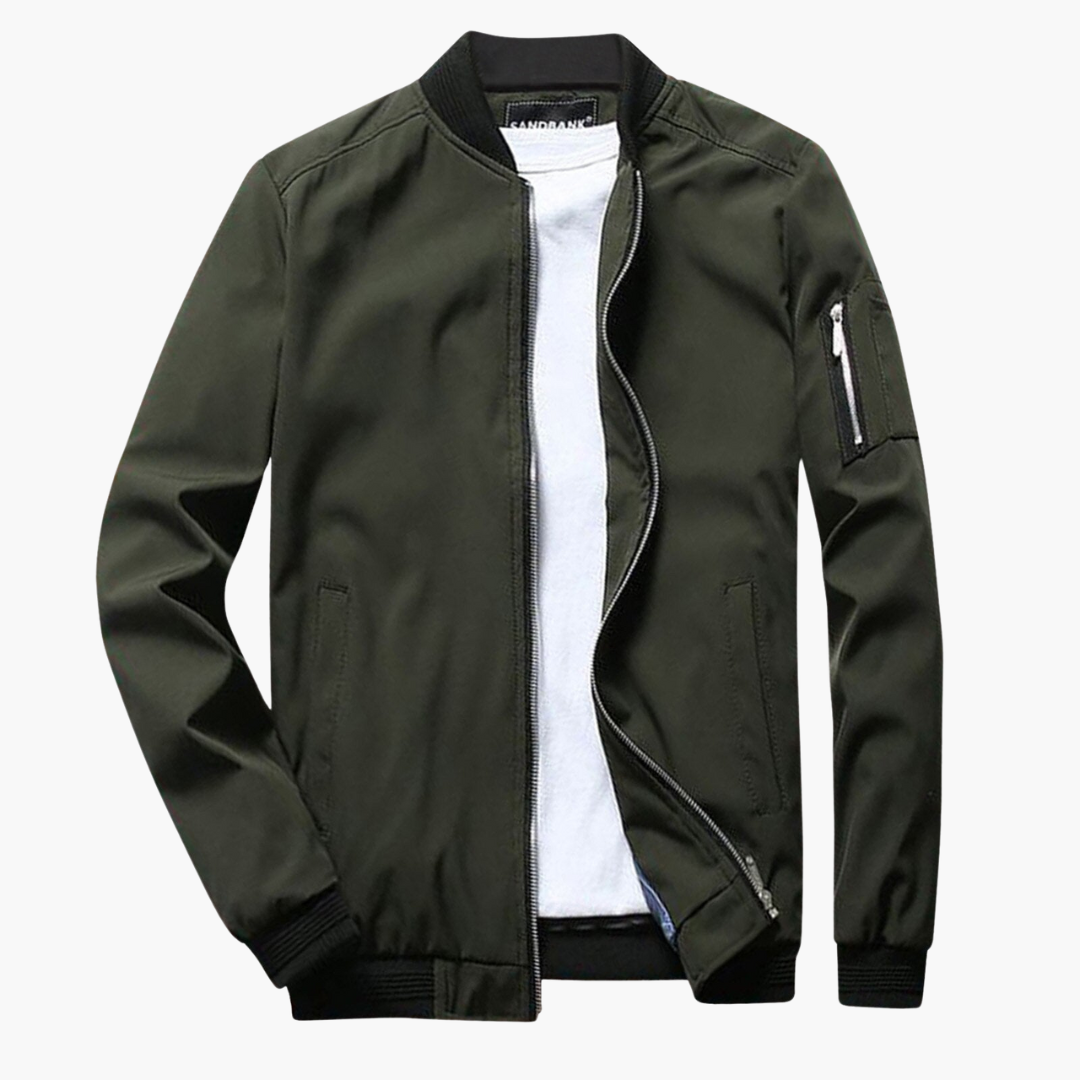 Bomber Jacket | Zip-Up | Windproof | Autumn Jacket | Men's Jacket-Bomber Jacket-Chaps of London-Green-S-Chaps of London