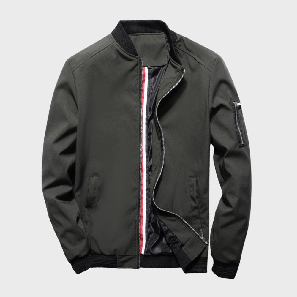 Bomber Jacket | Zip-Up | Windproof | Lightweight Jacket | Men's Jacket-Men Jackets-Chaps of London-Gray-XS-Chaps of London