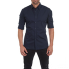Button-Up Shirt - Collared - Non-Iron - Long Sleeve Shirt - Men's Shirt-Fashion Men Shirt Dress All-year-Chaps of London-Navy Blue-S-Chaps of London