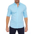 Button-Up Shirt - Collared - Non-Iron - Long Sleeve Shirt - Men's Shirt-Fashion Men Shirt Dress All-year-Chaps of London-Sky Blue-S-Chaps of London