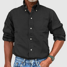 Button-Up Shirt - Long Sleeve - Collared - Denim Shirt - Men's Clothing-Men Shirt-Chaps of London-Black-S-Chaps of London
