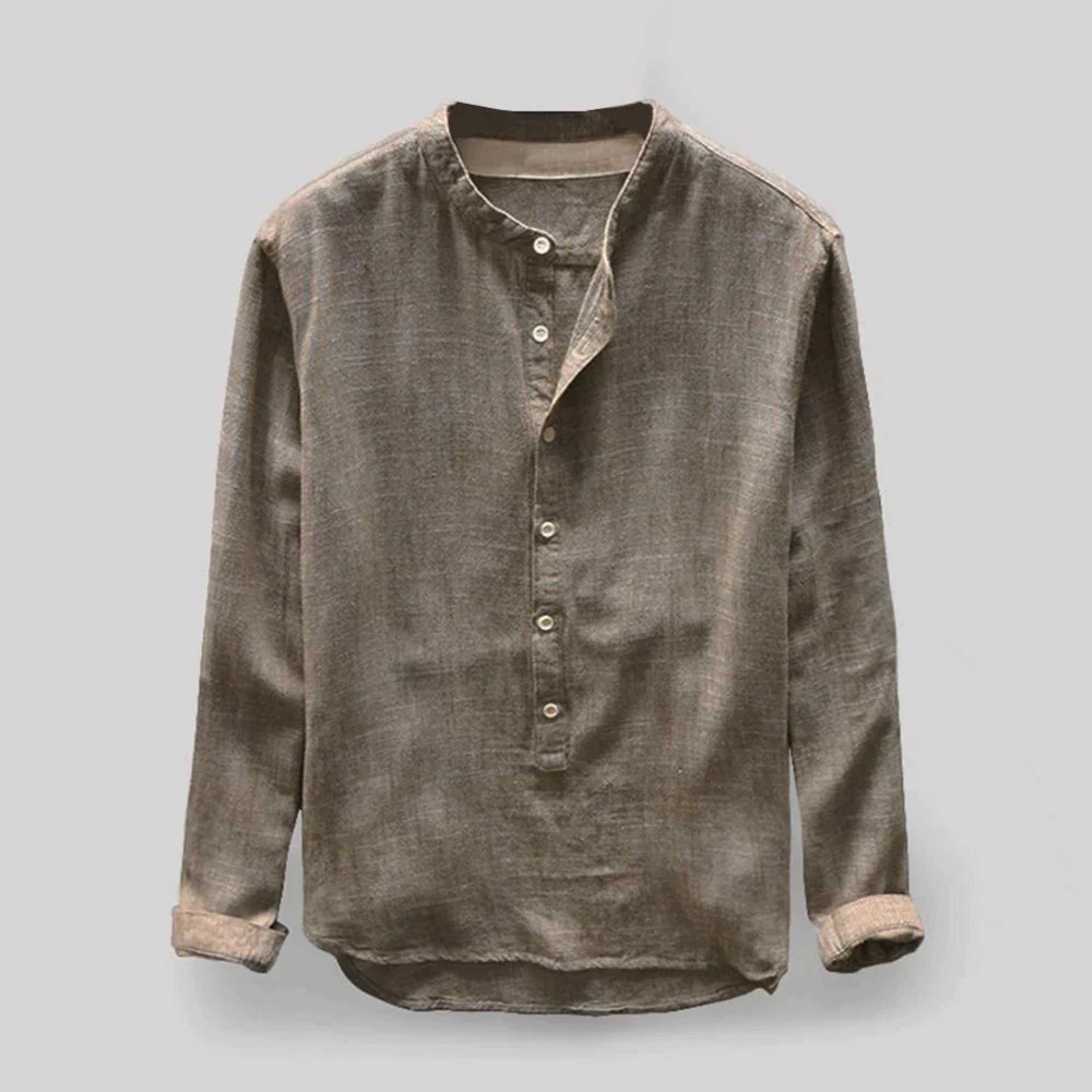 Button-Up Shirt - Long Sleeve - Loose Fit - Henley Shirt - Men's Shirt-Chaps of London-Chaps of London