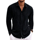 Button-Up Shirt - Long Sleeve - Regular Fit - Collared Shirt - Shirts for Men-Men's Top-Chaps of London-Black-S-Chaps of London