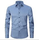 Button-Up Shirt | Long Sleeve | Slim Fit | Dress Shirt | Men's Non Iron Shirt-Hemden-Chaps of London-Blue-S-Chaps of London