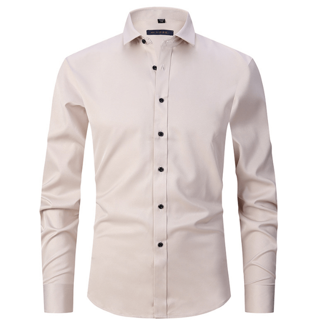 Button-Up Shirt | Long Sleeve | Slim Fit | Dress Shirt | Men's Non Iron Shirt-Hemden-Chaps of London-Cream-S-Chaps of London