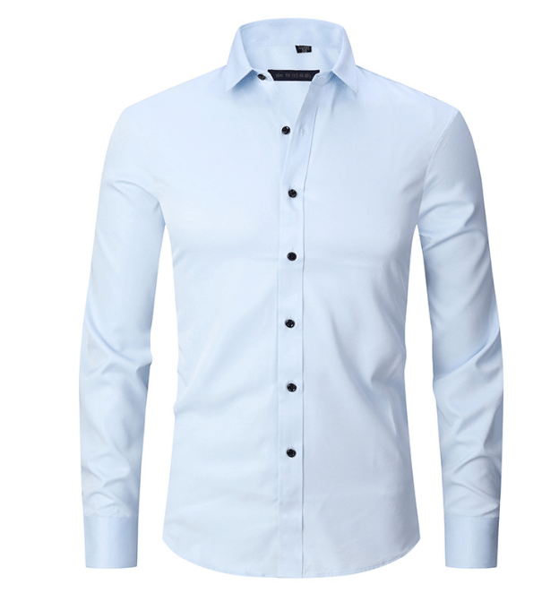 Button-Up Shirt | Long Sleeve | Slim Fit | Dress Shirt | Men's Non Iron Shirt-Hemden-Chaps of London-Light Blue-S-Chaps of London
