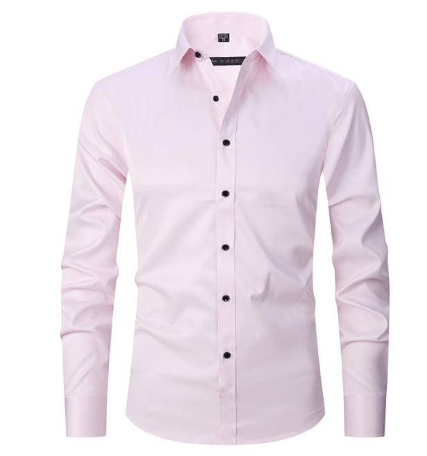 Button-Up Shirt | Long Sleeve | Slim Fit | Dress Shirt | Men's Non Iron Shirt-Hemden-Chaps of London-Pink-S-Chaps of London