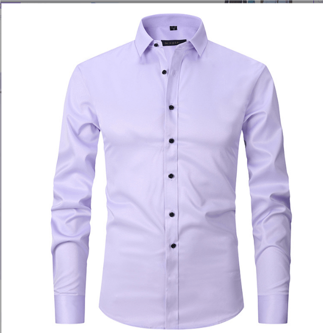 Button-Up Shirt | Long Sleeve | Slim Fit | Dress Shirt | Men's Non Iron Shirt-Hemden-Chaps of London-Purple-S-Chaps of London