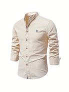 Button-Up Shirt | Slim Fit | Lightweight | Long Sleeve Shirt | Men's Shirt-Chaps of London-Apricot-XS-Chaps of London