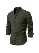 Button-Up Shirt | Slim Fit | Lightweight | Long Sleeve Shirt | Men's Shirt-Chaps of London-Army Green-XS-Chaps of London