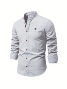 Button-Up Shirt | Slim Fit | Lightweight | Long Sleeve Shirt | Men's Shirt-Chaps of London-Gray-XS-Chaps of London