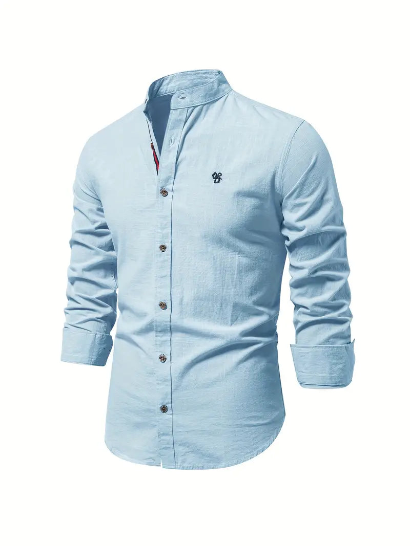 Button-Up Shirt | Slim Fit | Lightweight | Long Sleeve Shirt | Men's Shirt-Chaps of London-Light Blue-XS-Chaps of London