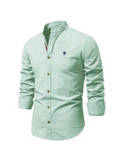 Button-Up Shirt | Slim Fit | Lightweight | Long Sleeve Shirt | Men's Shirt-Chaps of London-Light Green-XS-Chaps of London