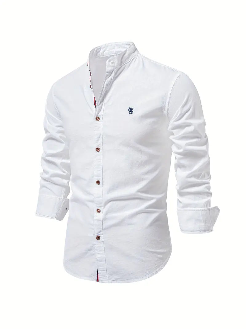 Button-Up Shirt | Slim Fit | Lightweight | Long Sleeve Shirt | Men's Shirt-Chaps of London-White-XS-Chaps of London