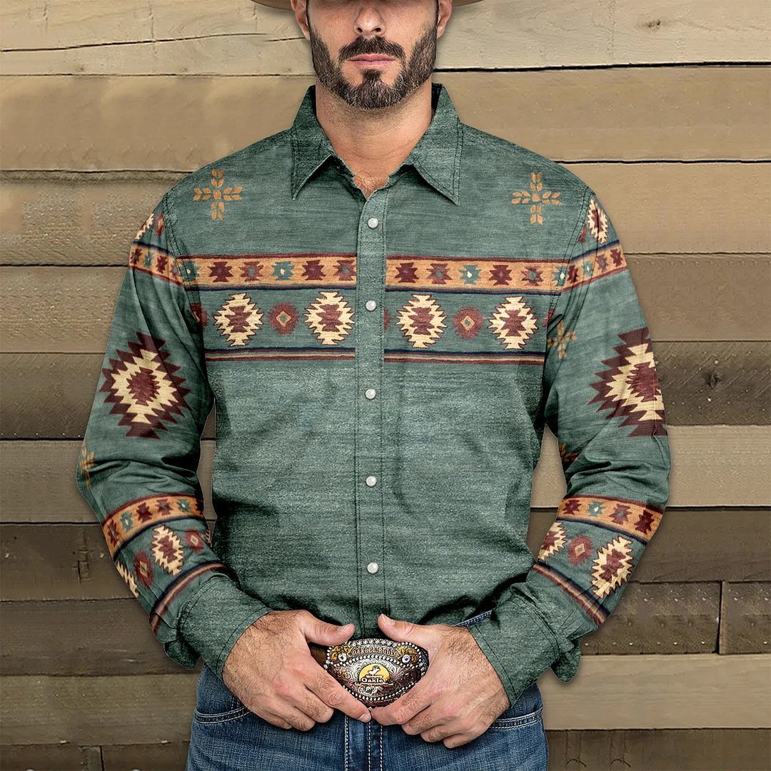 Button-Up Shirt | Western | Regular Fit | Long Sleeve Shirts | Men's Shirts-Shirts & Tops-Chaps of London-Chaps of London