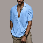 Button-Up Short Sleeve Shirt | Lightweight | Loose Fit | Polo Shirt | Men's Shirts-Men's Top-Chaps of London-Chaps of London