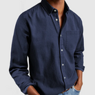 Button-down Shirt | Long Sleeves | Chest Pocket | Casual Shirt | Denim Shirt-Overhemd (mannen)-Chaps of London-Blue-S-Chaps of London