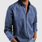 Button-down Shirt | Long Sleeves | Chest Pocket | Casual Shirt | Denim Shirt-Overhemd (mannen)-Chaps of London-Dark Blue-S-Chaps of London