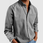 Button-down Shirt | Long Sleeves | Chest Pocket | Casual Shirt | Denim Shirt-Overhemd (mannen)-Chaps of London-Gray-S-Chaps of London