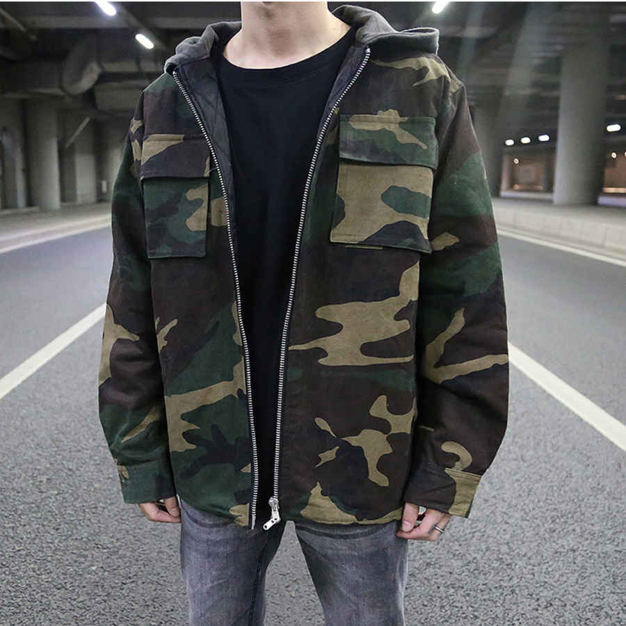 Camouflage Jacket | Zip-Up | Cargo | Camouflage Hoodie | Men's Clothing-Jacket for Men-Chaps of London-XS-Chaps of London