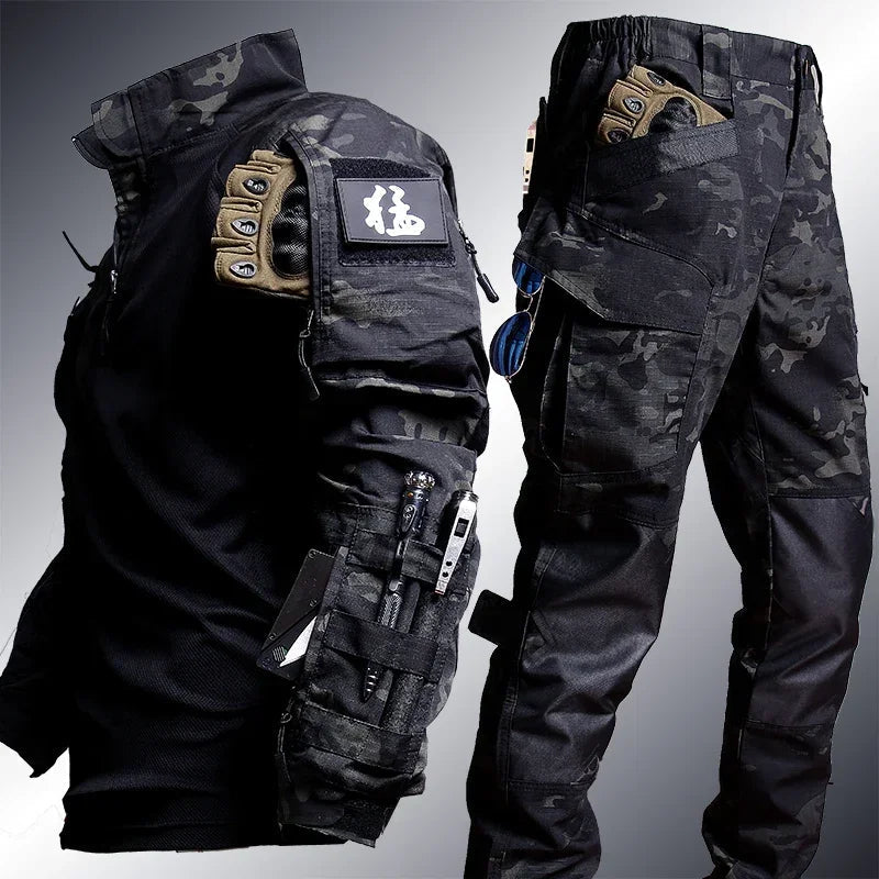 Camouflage Set - Outdoor - Cargo Pants - Military Clothes - Tactical Set-Men's Set-Chaps of London-Arctic Gray-S-Chaps of London
