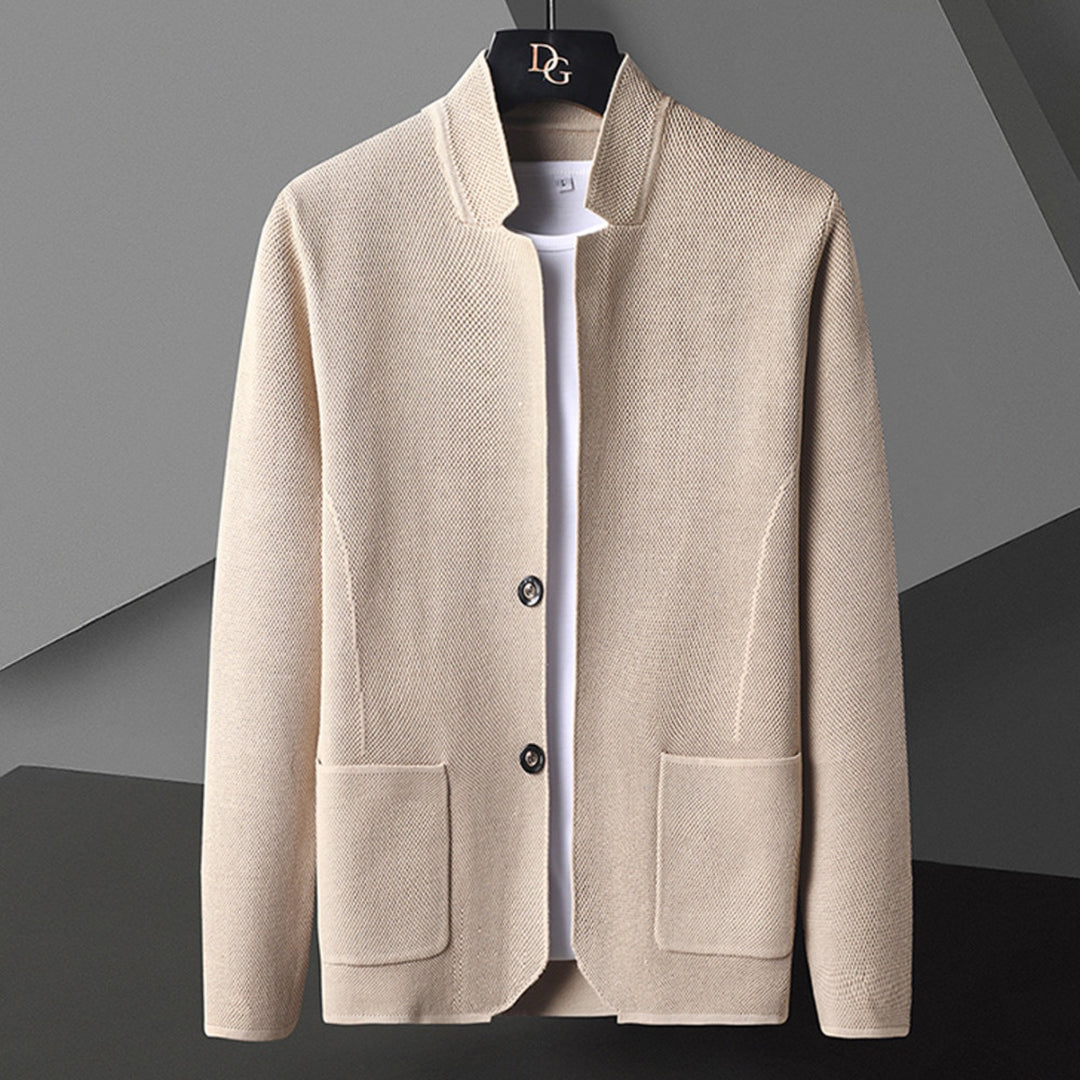 Cardigan Jacket - Men's Button-Up Summer Cardigan with Pockets-Fashion Men Jacket Blazer All-year-Chaps of London-Black-3XL-Chaps of London