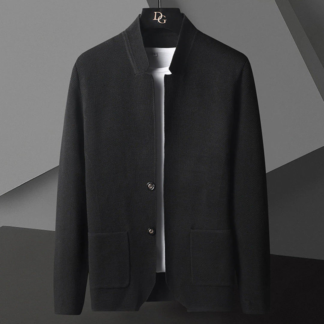 Cardigan Jacket - Men's Button-Up Summer Cardigan with Pockets-Fashion Men Jacket Blazer All-year-Chaps of London-Black-XS-Chaps of London