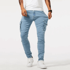 Cargo Jeans - Slim Fit - Skinny - Cargo Pants - Men's Jeans-Chaps of London-Light Blue-29-Chaps of London