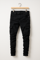 Cargo Jeans | Stretchy | Pockets | Skinny Jeans | Men's Pants-Jeans-Chaps of London-Black-S-Chaps of London