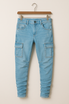 Cargo Jeans | Stretchy | Pockets | Skinny Jeans | Men's Pants-Jeans-Chaps of London-Blue-S-Chaps of London
