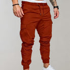 Cargo Joggers - Elastic Waist - Drawstring - Cargo Pants - Men's Trousers-Fashion Men Pants Cargo All-year-Chaps of London-Brown-M-Chaps of London