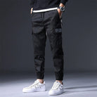 Cargo Joggers - Men's Camouflage Drawstring Skinny Cargo Pants-Chaps of London-Black-M-Chaps of London