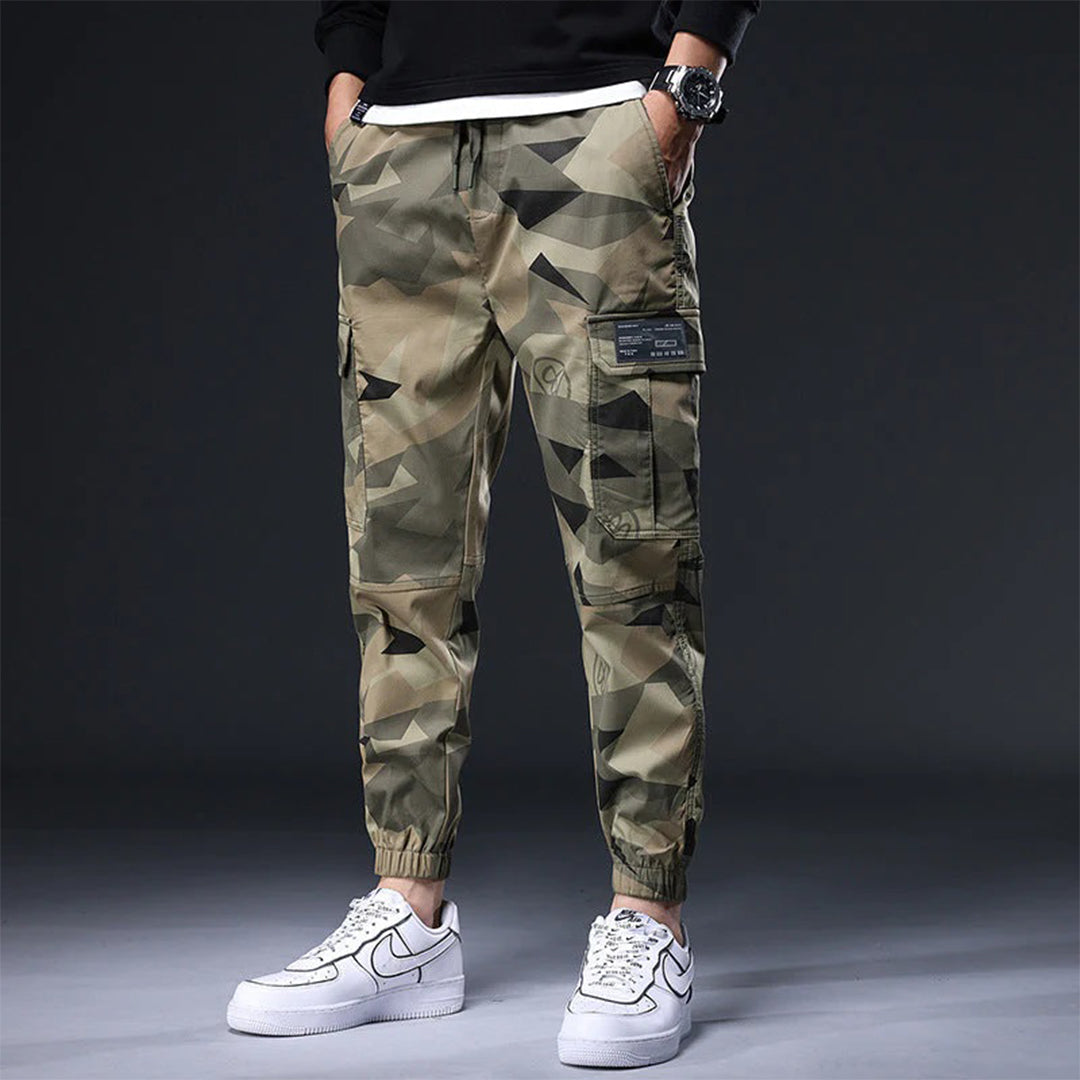 Cargo Joggers - Men's Camouflage Drawstring Skinny Cargo Pants-Chaps of London-Camouflage-M-Chaps of London