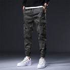 Cargo Joggers - Men's Camouflage Drawstring Skinny Cargo Pants-Chaps of London-Grey-M-Chaps of London