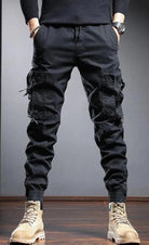 Cargo Joggers - Skinny - Pockets - Cargo Pants - Men's Pants-Dave Cargobroek-Chaps of London-Black-S-Chaps of London