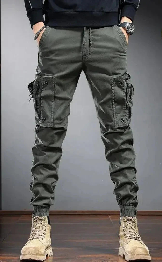 Cargo Joggers - Skinny - Pockets - Cargo Pants - Men's Pants-Dave Cargobroek-Chaps of London-Dark Green-S-Chaps of London