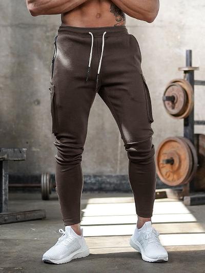 Cargo Joggers | Slim Fit | Drawstring | Cuffed Joggers | Men's Track Pants-Chaps of London-Brown-M-Chaps of London