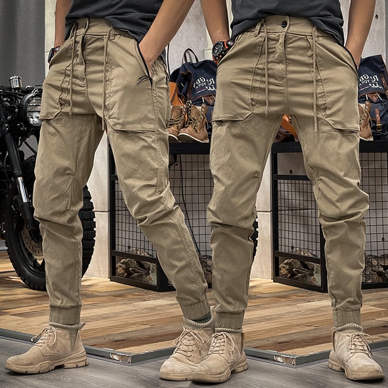 Cargo Joggers | Tactical | Drawstring | Cargo Pants | Men's Pants-Cargohosen-Chaps of London-Khaki-S-Chaps of London