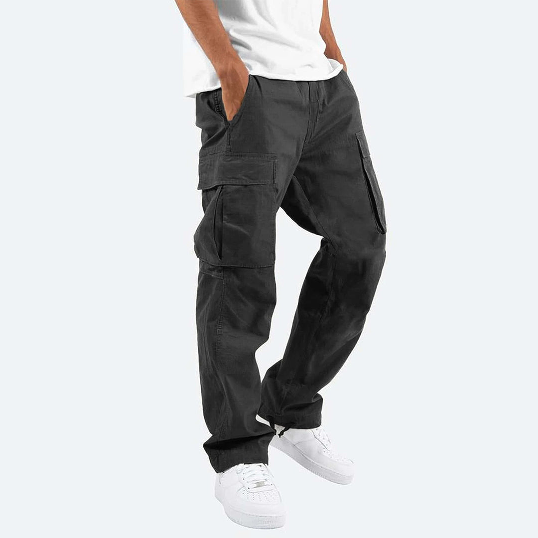 Cargo Pants - Casual - Loose Fit - Straight Leg Cargos - Men's Trousers-Men Summer Pants-Chaps of London-Black-S-Chaps of London